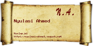 Nyulasi Ahmed névjegykártya